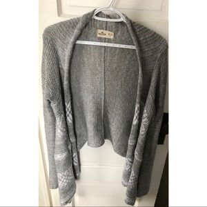 Hollister Grey Open Front Cardigan Sweater